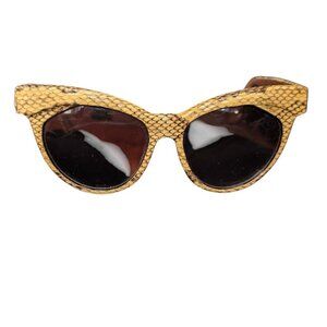 Emmanuelle Khanh Snakeskin Sunglasses Python Wayfarer EK Vintage